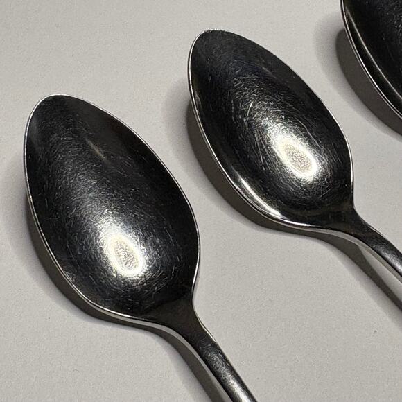 Oneida Community CELEBRITY Stainless 4 Iced Tea Spoons MCM w/ White Stars - Picture 6 of 11